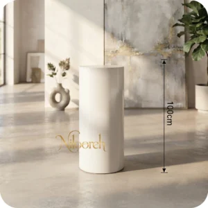 white-metal-cylinder-table-100-rental