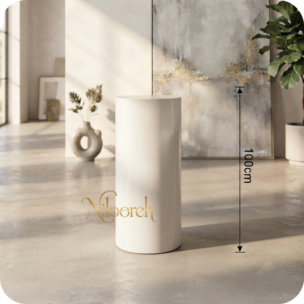 white-metal-cylinder-table-100-rental white-metal-cylinder-table-100-rental