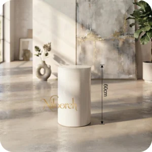 white-metal-cylinder-table-60-rental