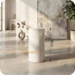 white-metal-cylinder-table-80-rental