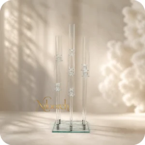 six-arm-crystal-pillar-candelabra-rental
